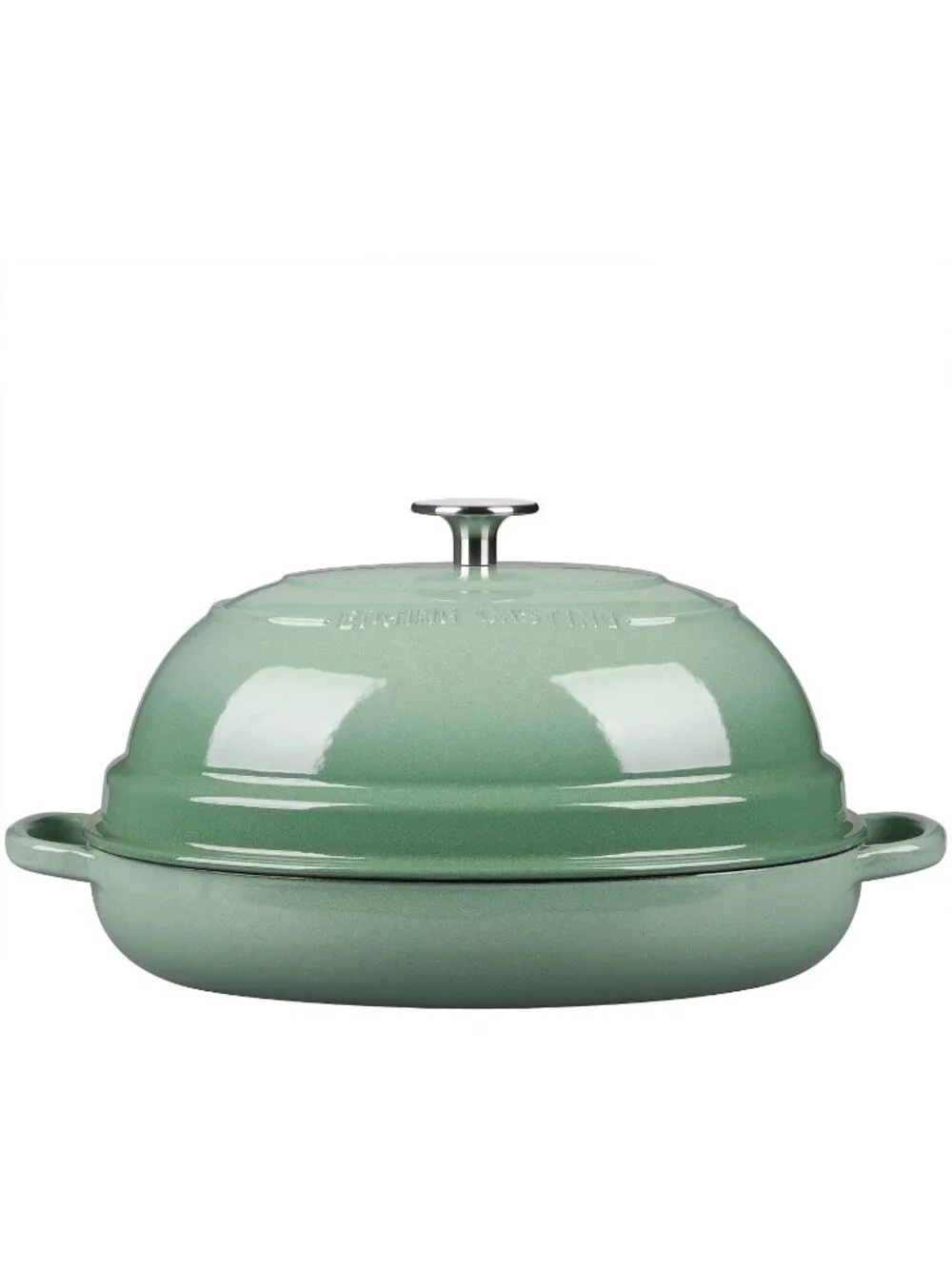Sage Green 6QT Oval Cast Iron Dutch Oven Pot with Lid Bread Dutch Baking Pan
